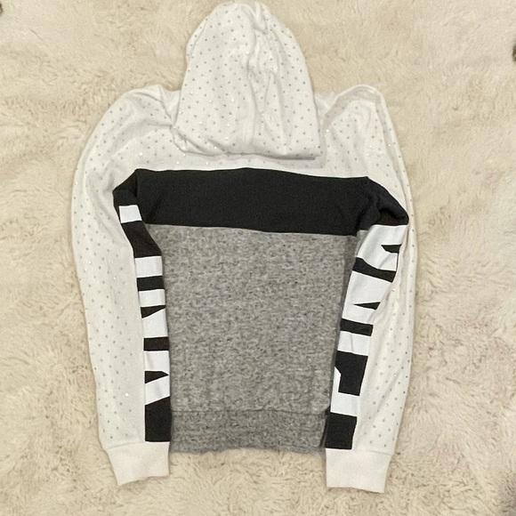VS Pink Colorblock Rhinestone Zip-Up Hoodie - Picture 5 of 5